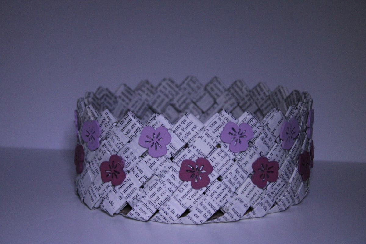 panier fleurs en bois