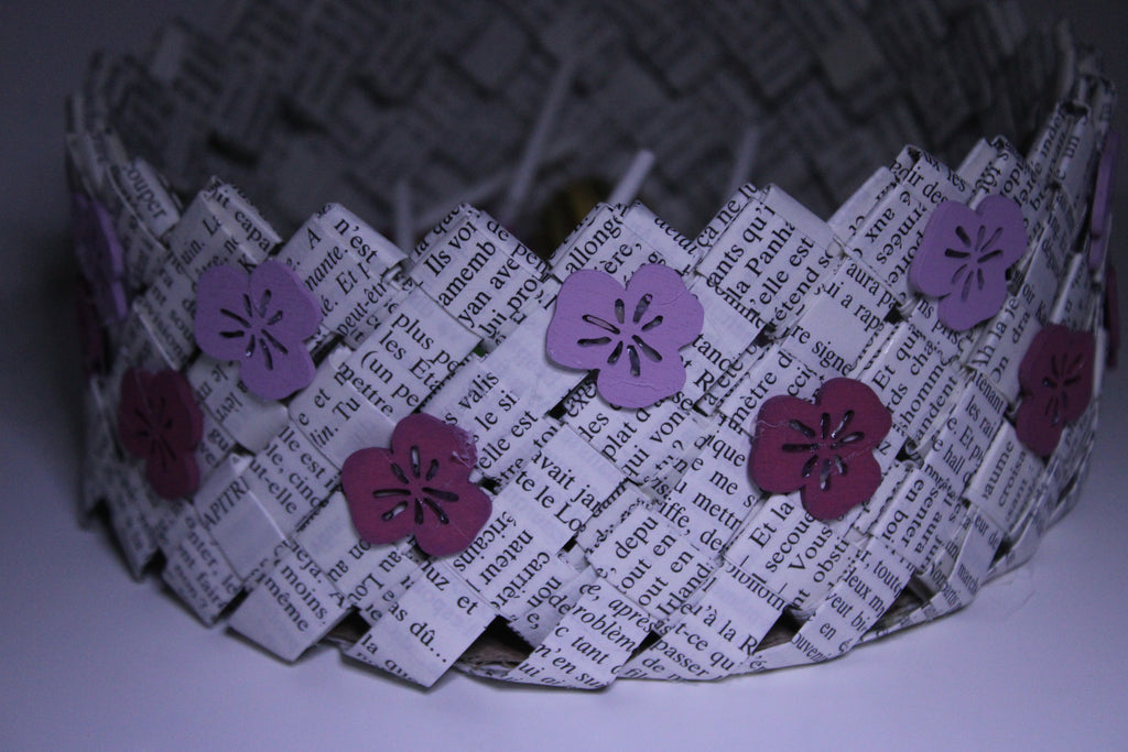 panier fleurs en bois