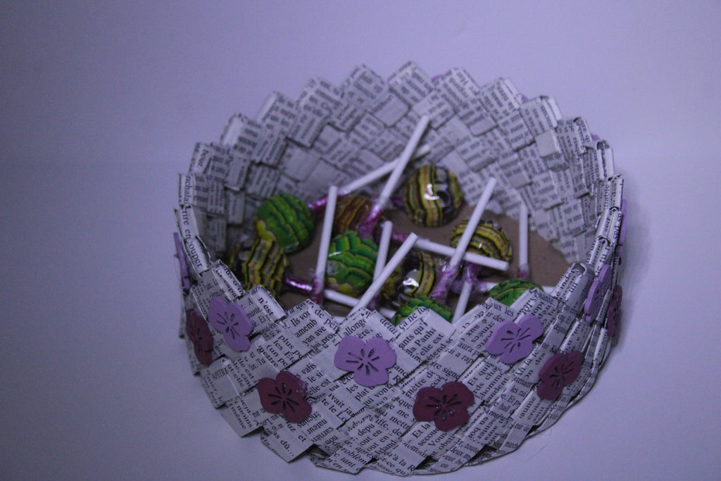 panier fleurs en bois