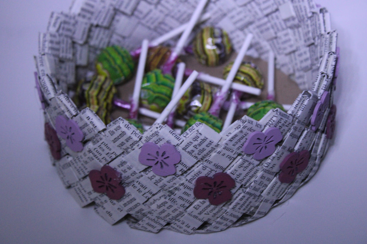 panier fleurs en bois