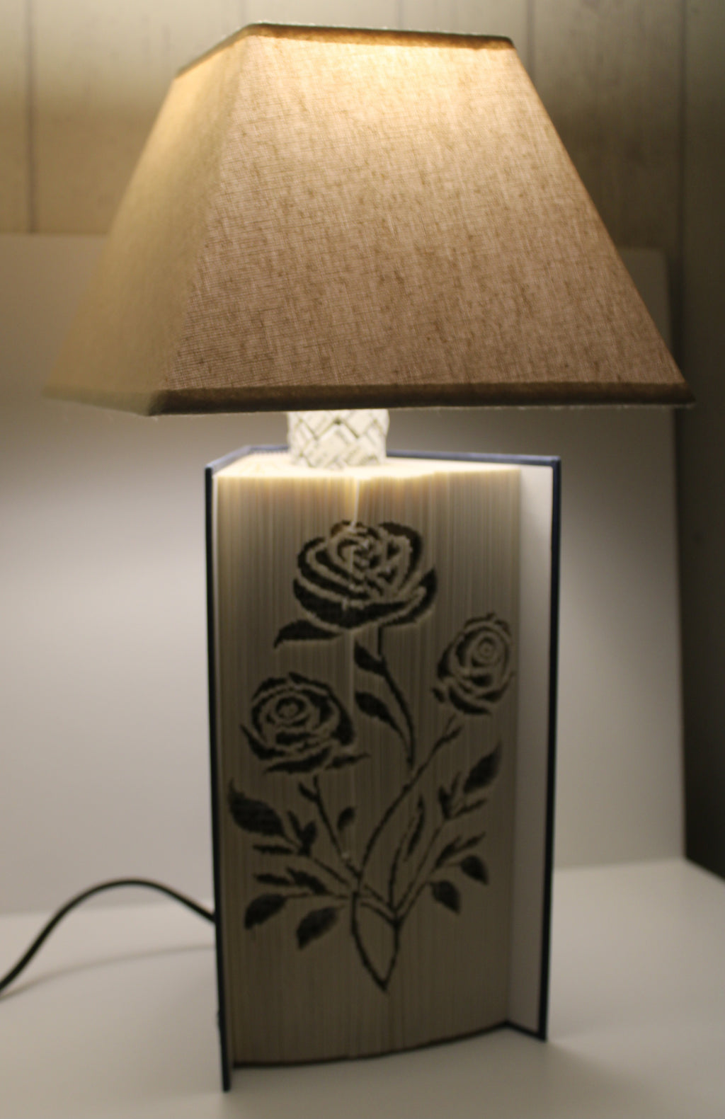 Livre lampe bouquet de roses