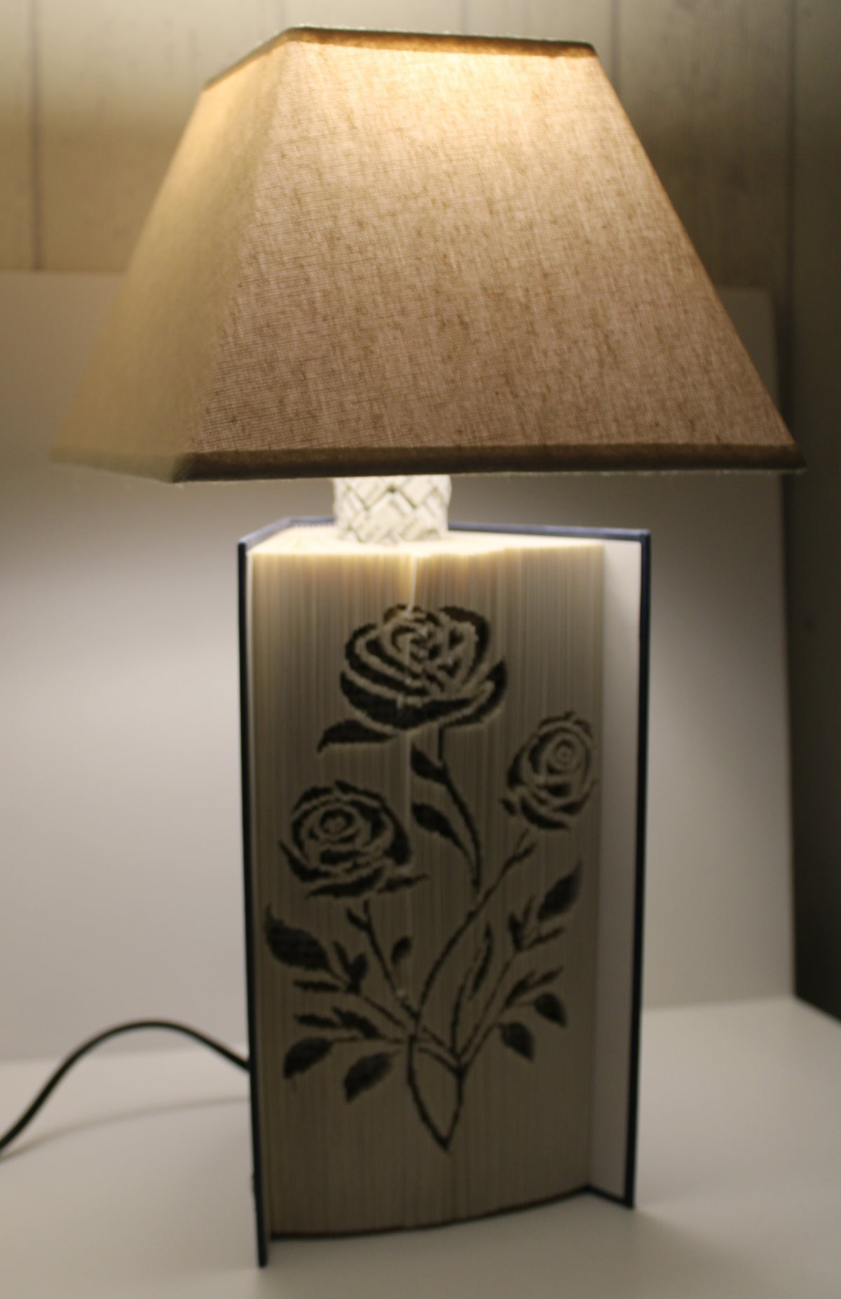 Livre lampe bouquet de roses