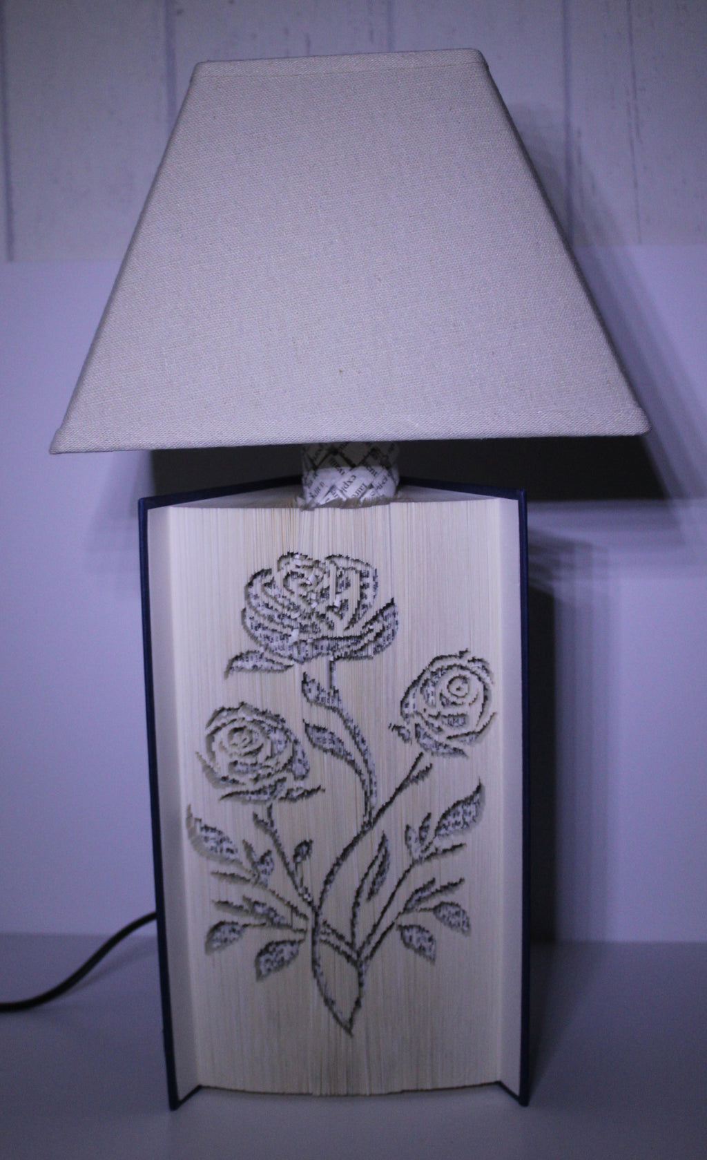 Livre lampe bouquet de roses