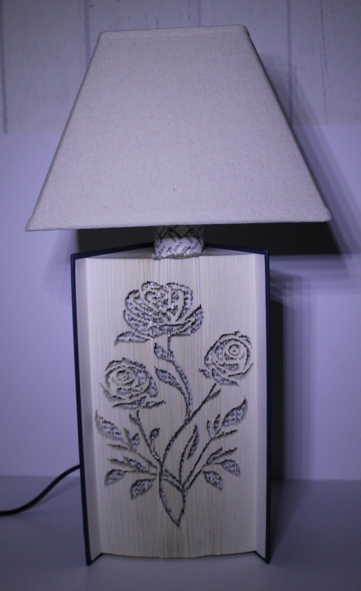 Livre lampe bouquet de roses