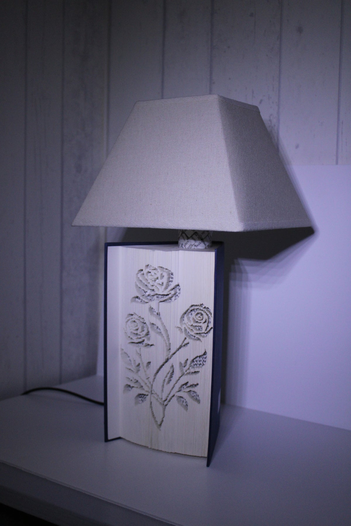Livre lampe bouquet de roses