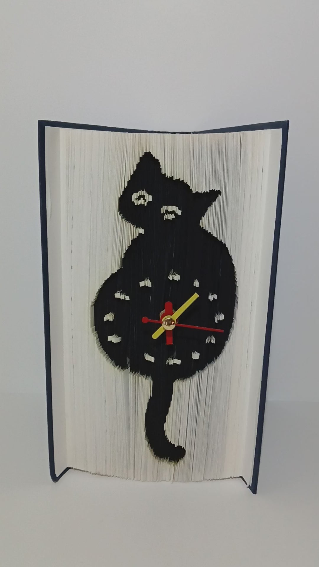 Livre pendule chat noir